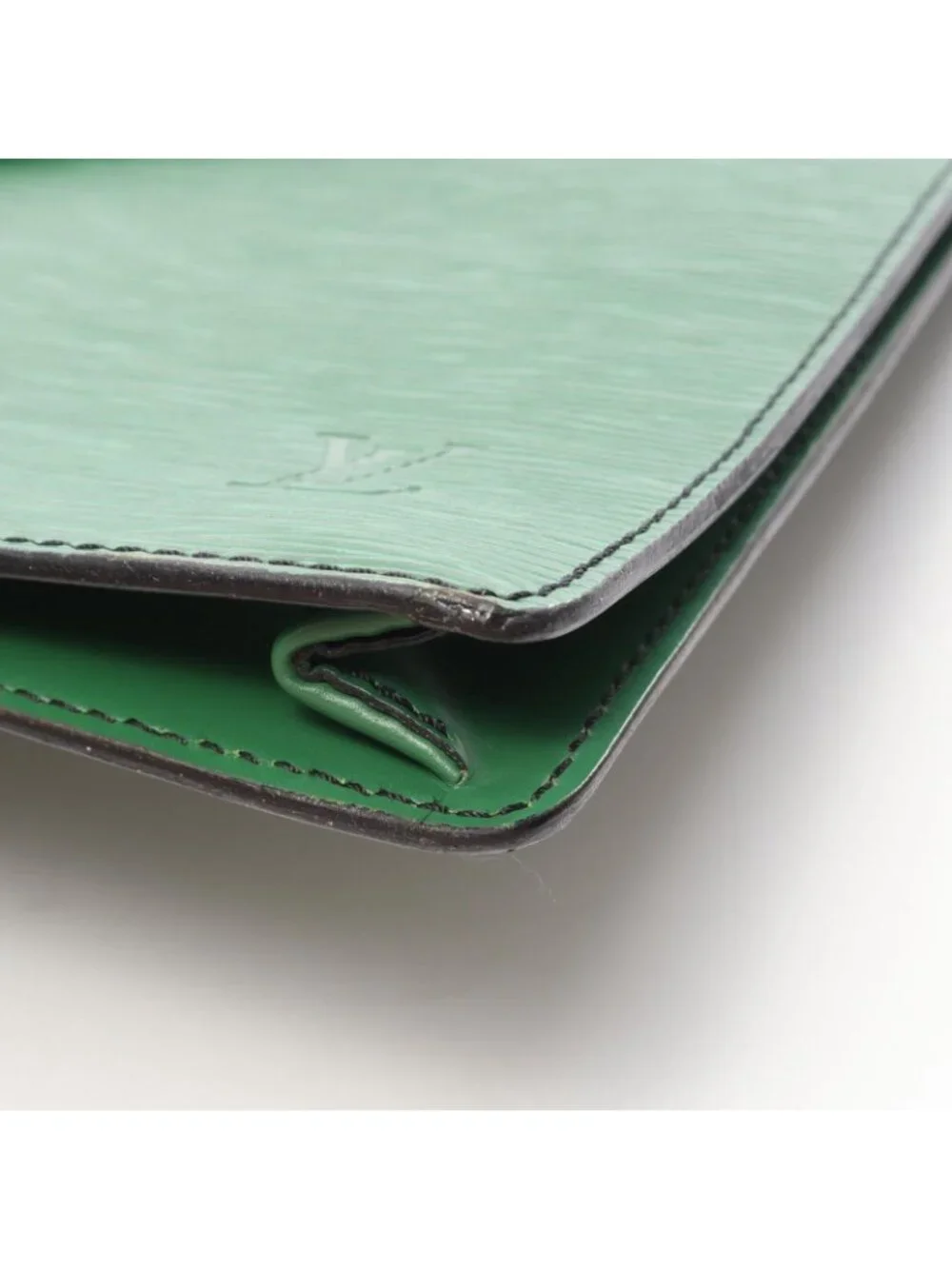 Louis Vuitton Clutch Porte Documents Senatur Borneo Green Leather